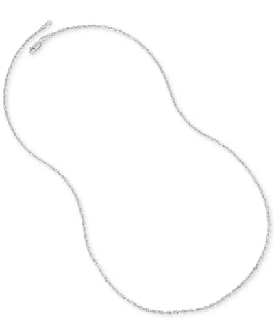 Italian Gold Rope Chain 18" Collar Necklace In 14k White Gold
