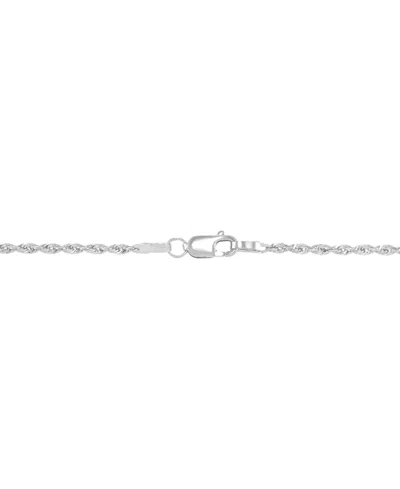 Italian Gold Rope Chain 18" Collar Necklace In 14k White Gold