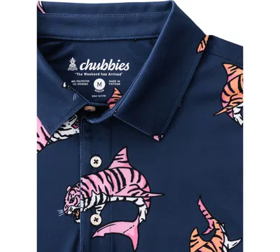 Chubbies Men's The King Of The Sea Performance Polo Shirt In Blue