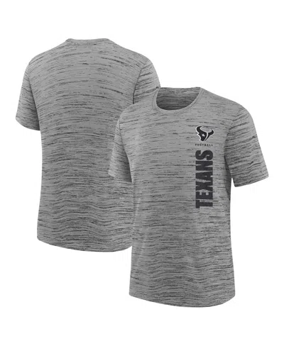 Nike Big Boys And Girls Heather Charcoal Houston Texans Sideline Velocity Performance T-shirt In Gray