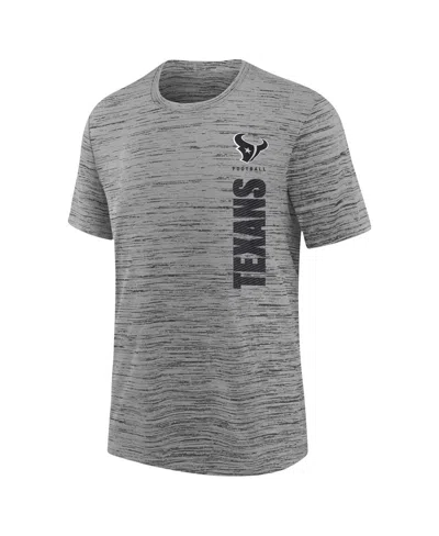 Nike Big Boys And Girls Heather Charcoal Houston Texans Sideline Velocity Performance T-shirt In Gray
