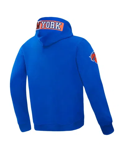 Pro Standard Men's Blue New York Knicks Split Logo Pullover Hoodie In Blue