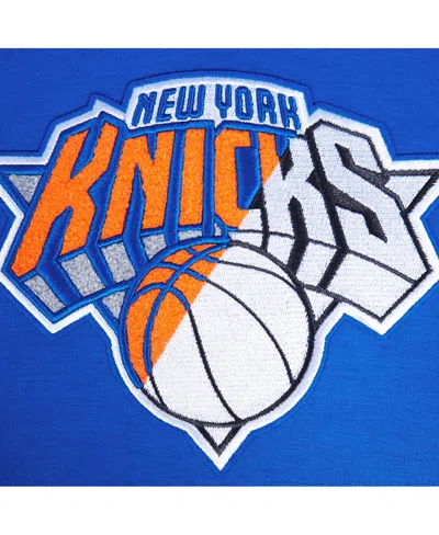 Pro Standard Men's Blue New York Knicks Split Logo Pullover Hoodie In Blue