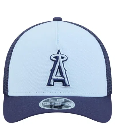New Era Men's Light Blue/navy Los Angeles Angels 2-tone Color Pack 9forty M-crown A-frame Adjustable Hat