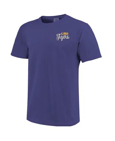 Image One Women's Purple Lsu Tigers Comfort Colors Campus Scene Drawing Script T-shirt