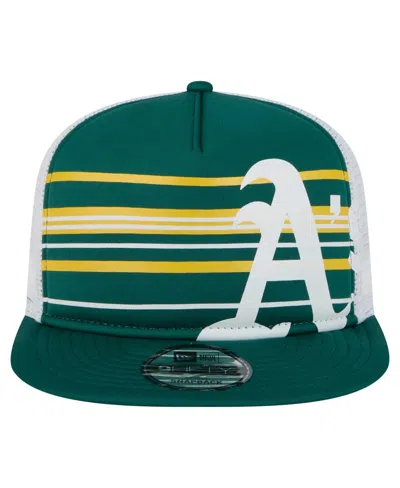 New Era Men's Green Athletics 9fifty A-frame Trucker Snapback Hat