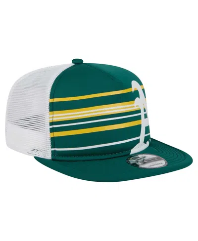 New Era Men's Green Athletics 9fifty A-frame Trucker Snapback Hat