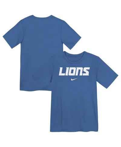 Nike Preschool Blue Detroit Lions Wordmark T-shirt In Blue