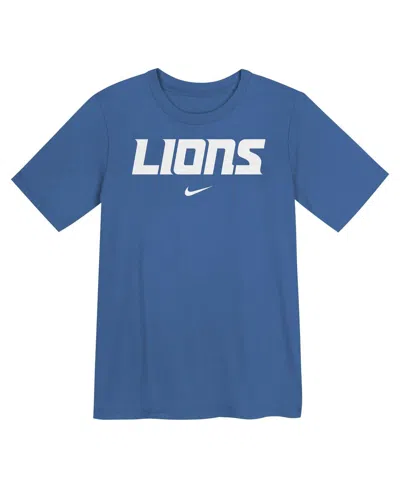 Nike Preschool Blue Detroit Lions Wordmark T-shirt In Blue