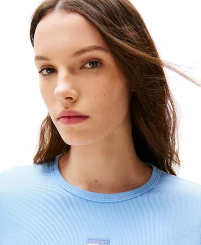 Tommy Jeans Women's Badge Logo Ribbed T-shirt