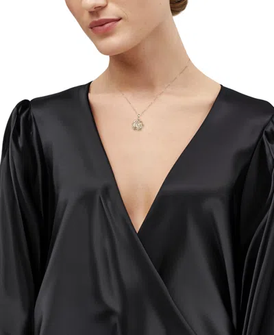 Macy's Polished Rose Three Dimensional 18" Pendant Necklace In 14k Gold