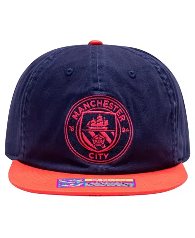 Fan Ink Men's Navy/red Manchester City Wander Snapback Hat
