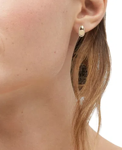 Macy's Polished C-design Small Hoop Earrings In 14k Gold, 55"
