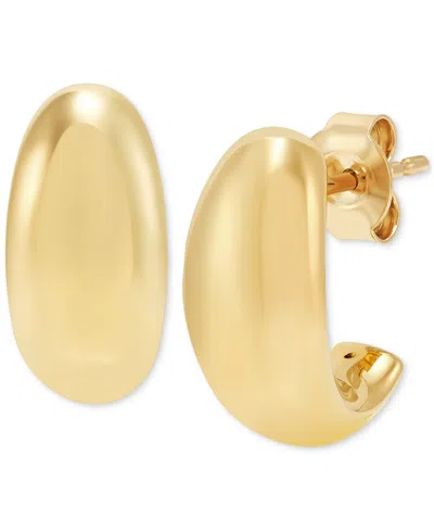 Macy's Polished C-design Small Hoop Earrings In 14k Gold, 55"