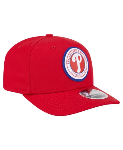 New Era Men's Red Philadelphia Phillies Circle Patch 9seventy Stretch-snap Hat