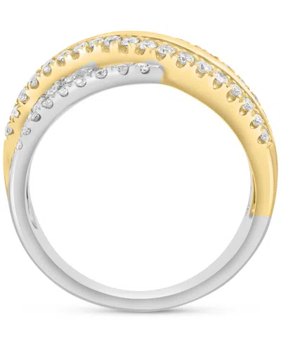 Effy Collection Effy Diamond Multi-row Crossover Statement Ring (5/8 Ct. T.w.) In 14k White & Yellow Gold