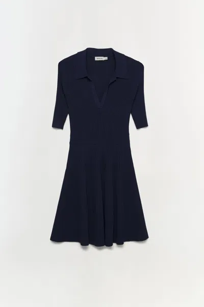 Simkhai Women's V-neck Short Sleeve Signature Patricia Dress In Midnight