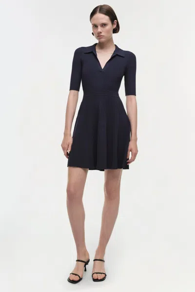Simkhai Women's V-neck Short Sleeve Signature Patricia Dress In Midnight