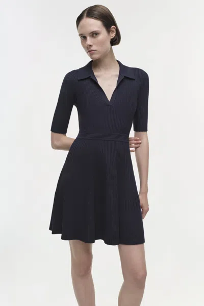 Simkhai Women's V-neck Short Sleeve Signature Patricia Dress In Midnight