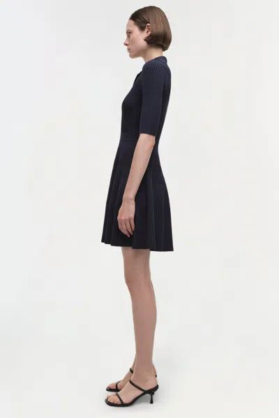 Simkhai Women's V-neck Short Sleeve Signature Patricia Dress In Midnight