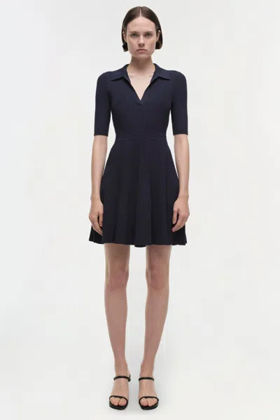 Simkhai Women's V-neck Short Sleeve Signature Patricia Dress In Midnight