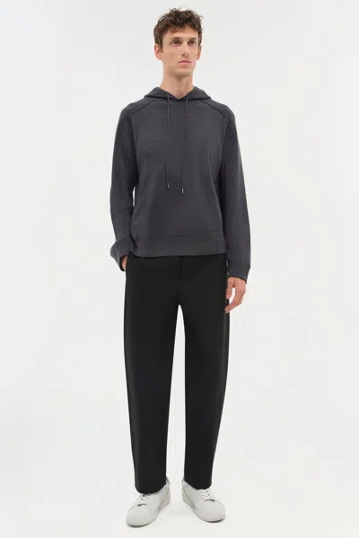 Simkhai Men's Knitted Eric Hoodie In Charcoal Melange