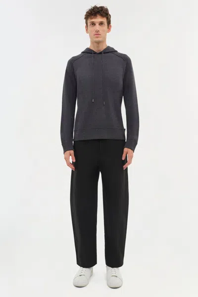 Simkhai Men's Knitted Eric Hoodie In Charcoal Melange