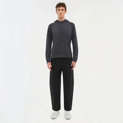 Simkhai Men's Knitted Eric Hoodie In Charcoal Melange