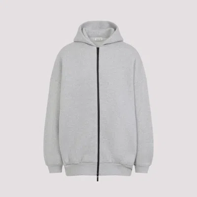 Fear Of God Relaxed Fit Grey Sweatshirt With Zip-up Front In Gray