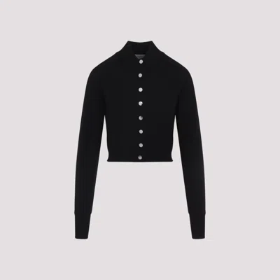 Sportmax Perseo Cropped Wool Cardigan Collar In Black