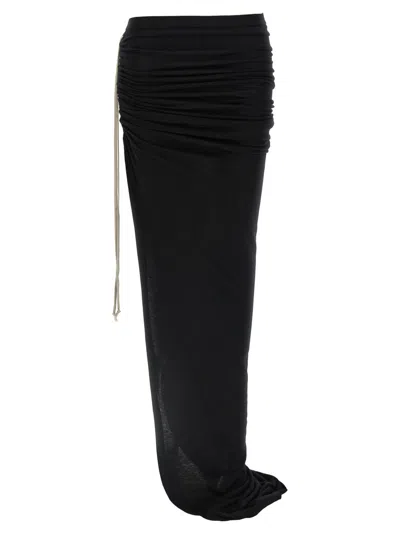 Rick Owens Black Soft Edfu Skirt In Black