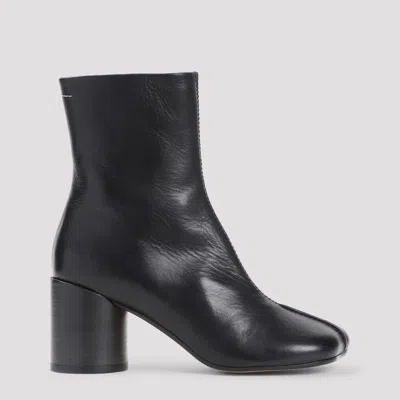 Mm6 Maison Margiela 70 Leather Ankle Boot In Black