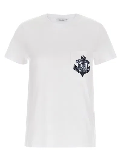 Max Mara Acacia Logo Pocket Jersey T-shirt In White
