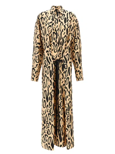 Sportmax Silk Leopard Print Astoria Maxi Dress In Animal Print
