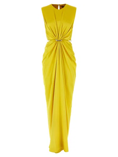 Max Mara Front Draped Dress With Metal Ring Accent
