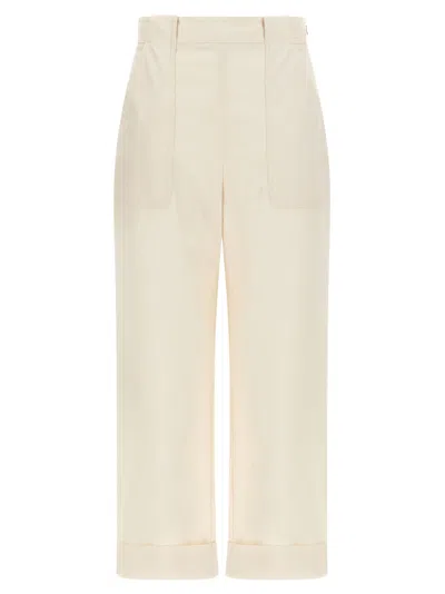 Max Mara White Palio Pants In Neutral