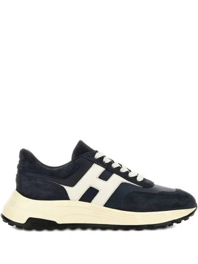 Hogan Hyperlight Lace-up Sneakers With Technical Fabric Inserts In Neutral