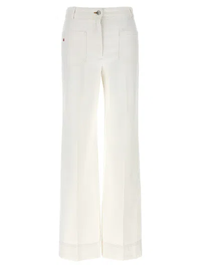 Victoria Beckham Womens Washed White Alina Flared-leg Denim Jeans In White