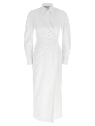 Max Mara Wrap Design Dress Buttoned Cuffs In White