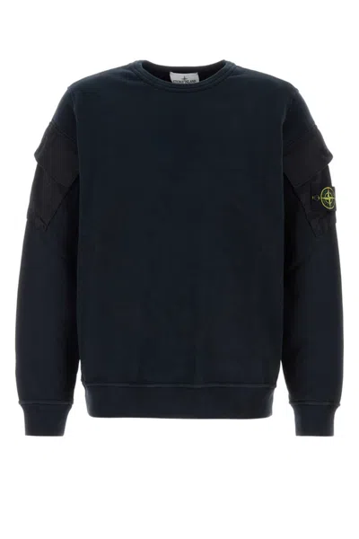 Stone Island Midnight Blue Cotton Sweatshirt In Blue