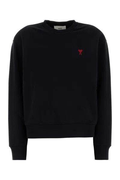 Ami Alexandre Mattiussi Ami De Coeur Logo-embroidered Pullover Sweatshirt In Black