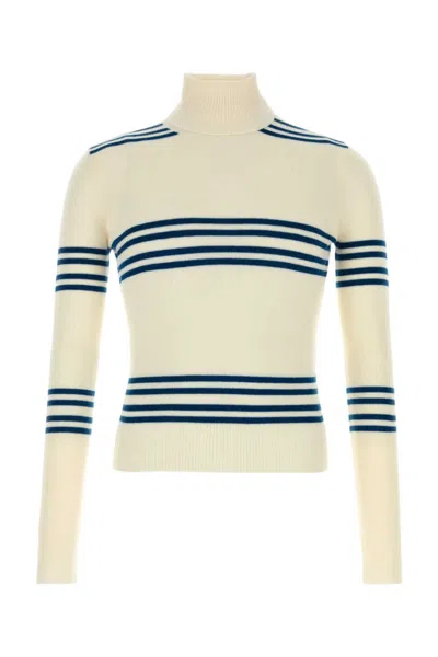 Prada Embroidered Stripes Wool Sweater