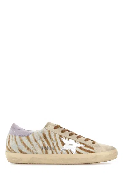 Golden Goose Super-star Zebra Horsy Upper Suede Toe And Heel Laminated Star Sneakers Multicolor In Neutral