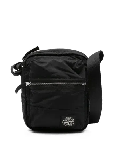 Stone Island Black Logo Crossbody Bag
