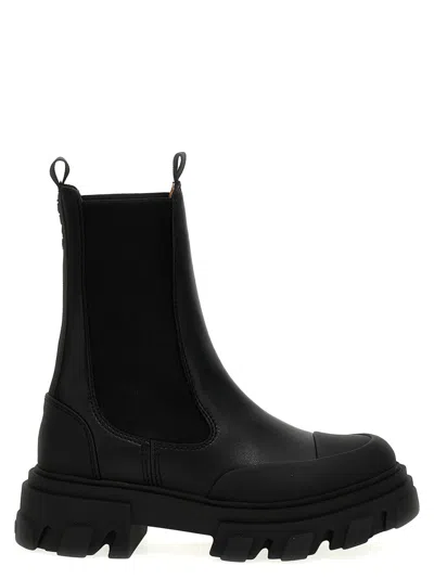 Ganni Leather Ankle Boots Boots And Ankle Boots Black In Black