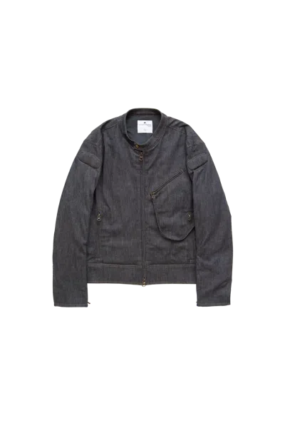 Courrèges Courreges Scuba Denim Bomber Jacket Grey In Gray