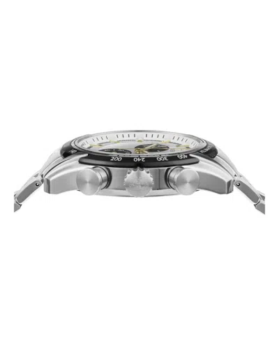 Versace Chronograph Date Watch With Stainless Steel Case In Metallic