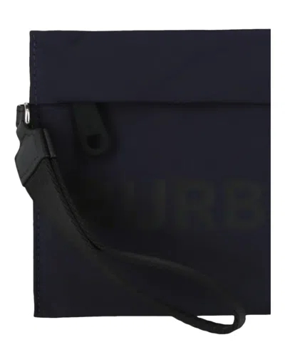 Burberry Logo-embellished Black Nylon Pouch With Slip Pockets