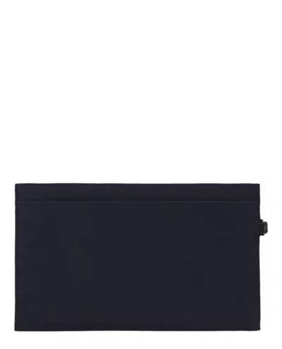 Burberry Logo-embellished Black Nylon Pouch With Slip Pockets