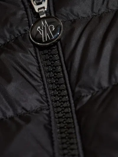 Moncler Quilted Black Vest With High Collar And Fitted Silhouette